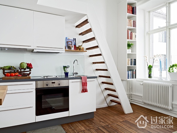 白色现代风一居室欣赏厨房橱柜