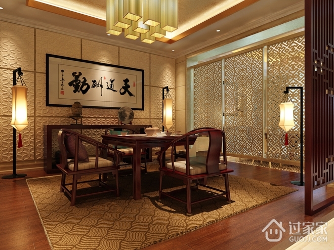 奢华欧式古典别墅设计欣赏茶室