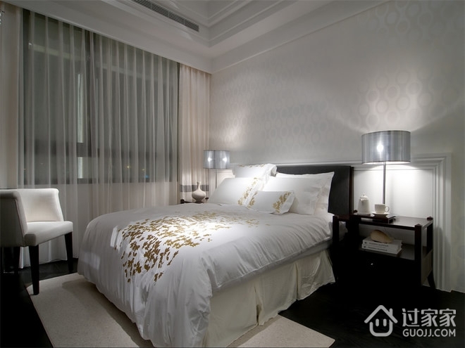 白色新古典样板房欣赏卧室设计