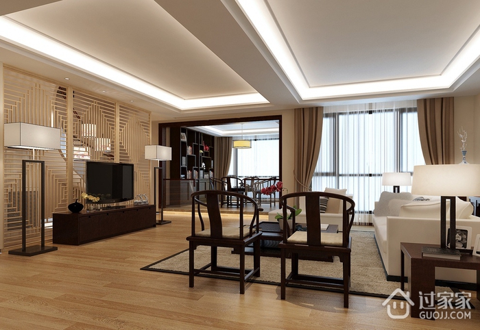 98平中式风格住宅欣赏客厅