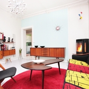 大胆用色的北欧一居室欣赏客厅效果