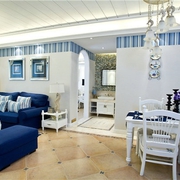 79平蓝色地中海住宅欣赏客厅陈设