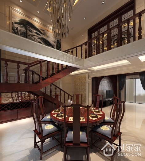 中式风格住宅效果套图餐桌设计