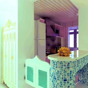 白色浪漫地中海住宅欣赏厨房吧台