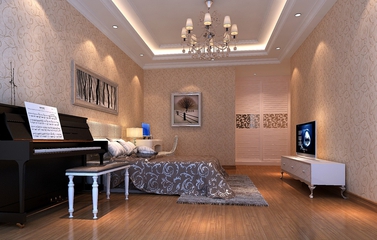 新中式风格三居住宅欣赏卧室局部