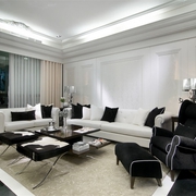 白色新古典样板房欣赏客厅效果
