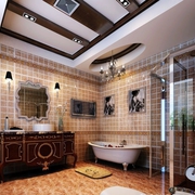 奢华地中海风卧室浴室