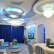 102平蓝色地中海欣赏客厅设计