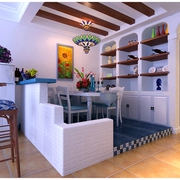 87平蓝色地中海住宅欣赏餐厅设计