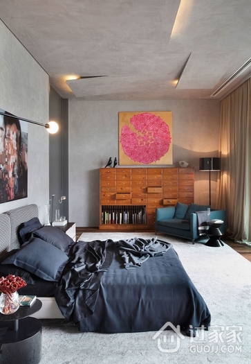 现代舒适工业风住宅欣赏卧室效果图
