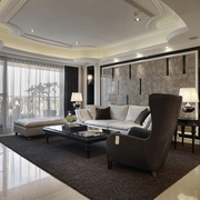 新古典白色典雅效果图欣赏客厅全景