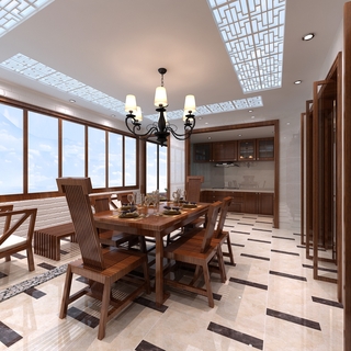中式风格住宅效果套图餐厅设计