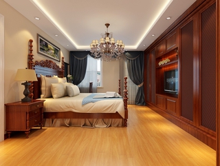 98平美式风格住宅欣赏卧室陈设