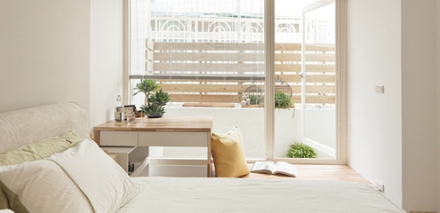现代风格复式设计卧室飘窗