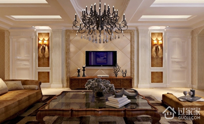 奢华欧式124平住宅欣赏客厅设计