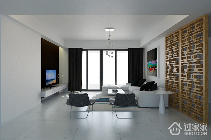 白色现代风格设计案例欣赏客厅吊顶