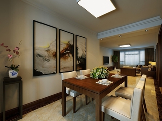 100平新中式三居室欣赏餐厅餐桌