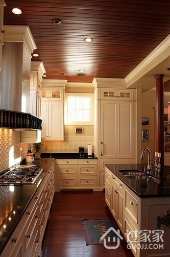 欧式风格装饰样板房设计厨房全景效果