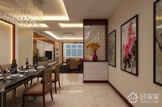 113平新中式风格住宅欣赏餐厅设计