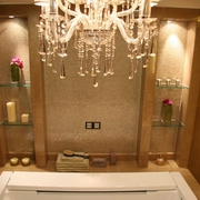 欧式新古典风浴室玻璃收纳架