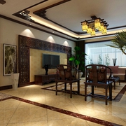 中式风格淡雅效果图欣赏客厅