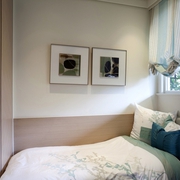 新古典三居室样板房案例欣赏卧室照片墙