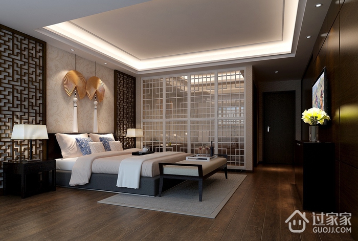 98平中式风格住宅欣赏卧室效果