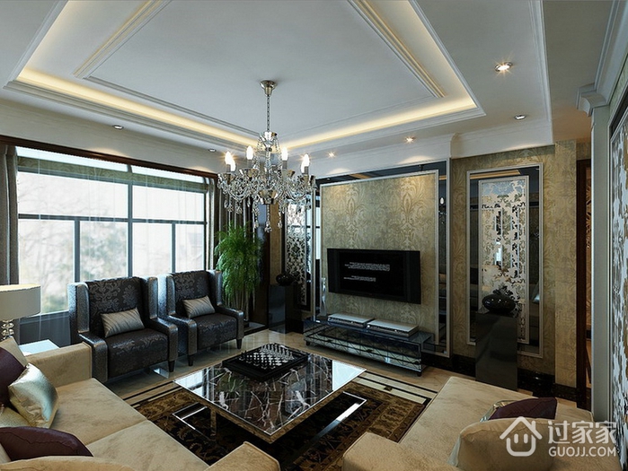 117平新古典风格住宅欣赏客厅设计