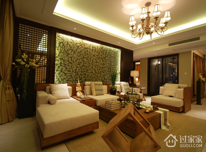 东南亚风格效果图欣赏客厅全景