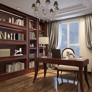 112平新中式样板房欣赏书房设计