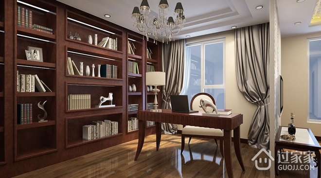 112平新中式样板房欣赏书房设计
