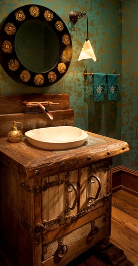 美式风格装饰别墅效果图洗手台设计