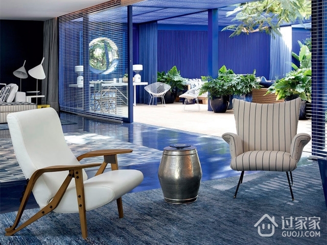 时尚设计蔚蓝住宅欣赏客厅效果