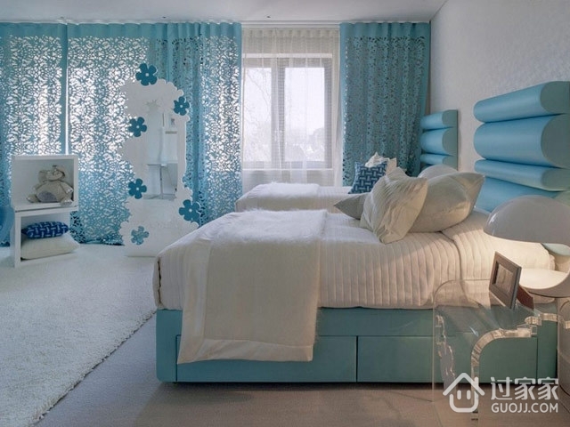 清新舒适蓝色地中海欣赏卧室效果