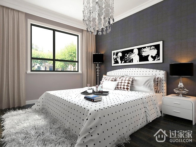 白色现代116平住宅欣赏卧室设计