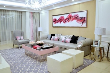 粉色系简约住宅欣赏客厅设计