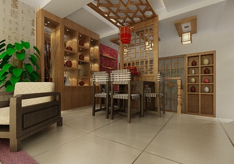 中式两居室效果图餐厅