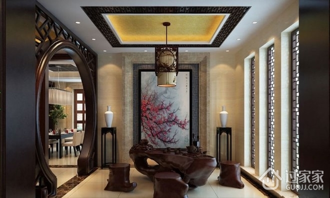 中式四合院设计效果欣赏茶室
