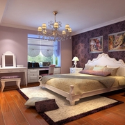 美式温馨三居室效果图欣赏卧室
