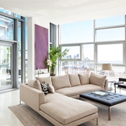 顶层奢华现代公寓欣赏客厅全景