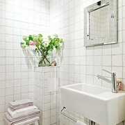 58平白色简约单身住宅欣赏洗手间