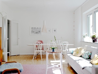 白色北欧两居室案例欣赏餐厅餐桌设计