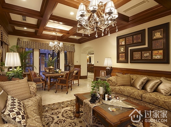 美式风格别墅装修设计效果会客厅