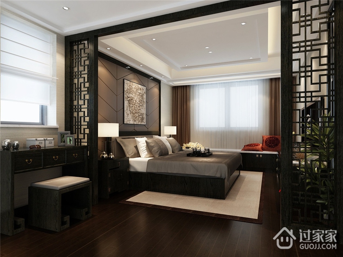 新中式风格大宅欣赏卧室陈设