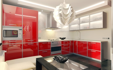 艳丽色彩简约住宅欣赏厨房设计