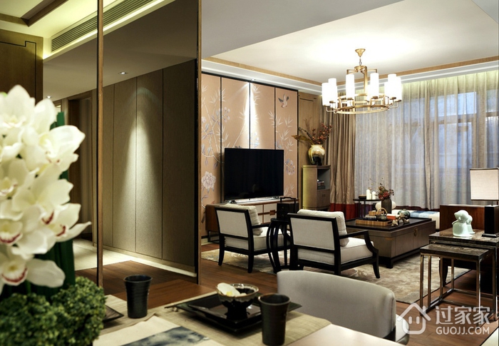 奢华中式样板房欣赏客厅隔断设计