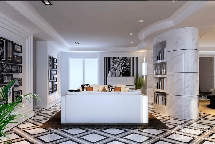 117平白色现代风格住宅欣赏客厅设计
