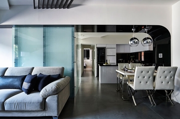 80平现代黑白两居室欣赏客厅设计