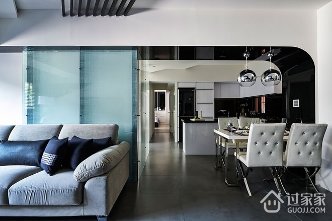 80平现代黑白两居室欣赏客厅设计