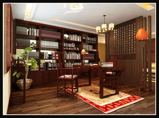 中式风格别墅装饰书房